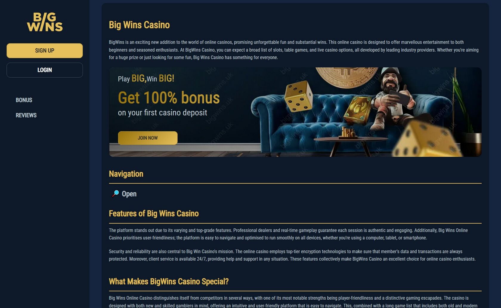 Bigwins.bet Casino site